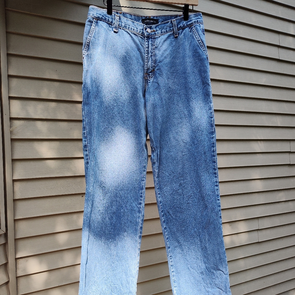Moda International Jeans Sz 12 USA Medium Wash 31.5" Inseam Roomy/Wide Straight